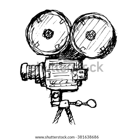 Movie Camera Vector Sketch 스톡 벡터 381638686 - Shutterstock