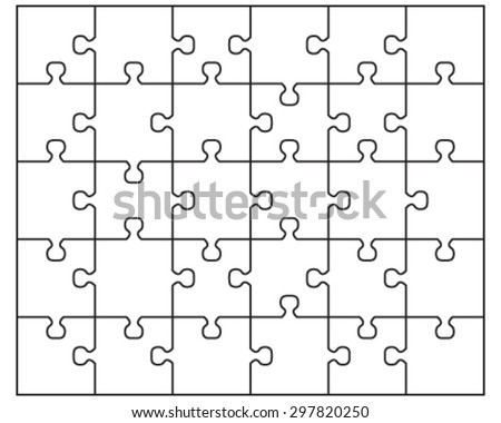 Jigsaw Puzzle Blank 6x5 Elements Thirty Stock Vector 645440659 ...