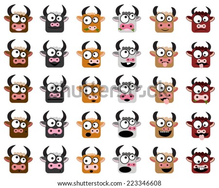 cows vector icons