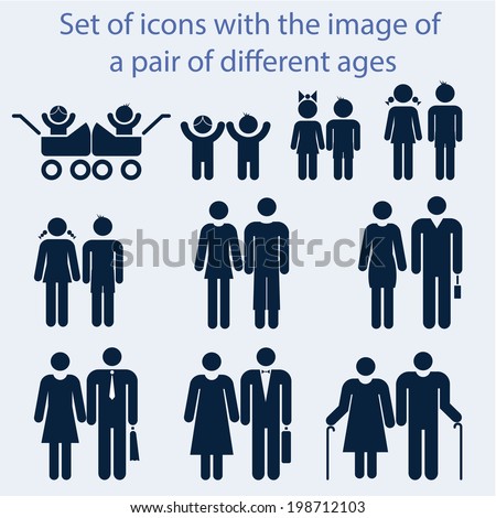 Icon Set By Age Couples All Stock Vector 198712103 - Shutterstock