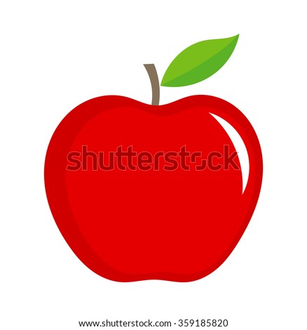Red apple illustration isolated on white background
