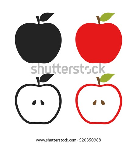 Icons of apples set illustration
