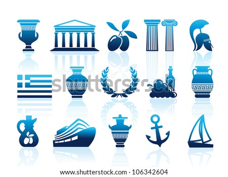 Traditional Symbols Greece Form Heart Stock Vector 128745878 - Shutterstock