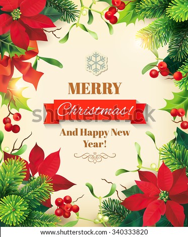 Christmas Poster Design Vector Illustration Stock Vector (Royalty Free