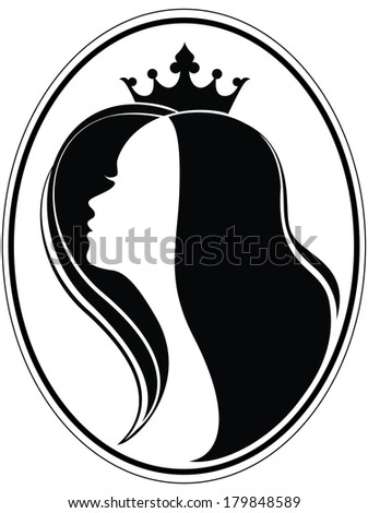 Silhouette Girl Crown On Different Layers Stock Vector ...