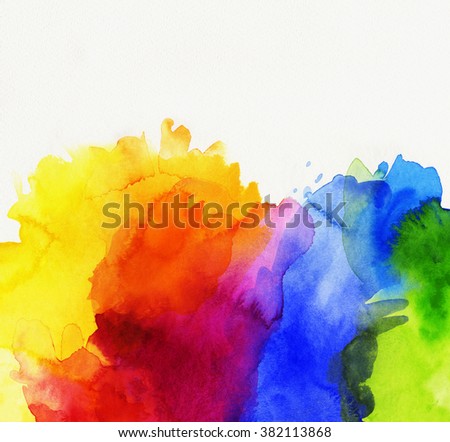 Bright Rainbow Colored Watercolor Paints Isolated Stock ...