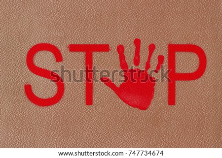 set colorful hand prints rainbow order stock photo