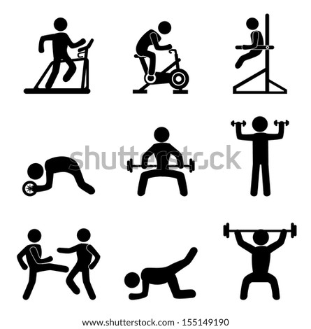 Fitness Icons Over White Background Vector Stock Vector (Royalty Free