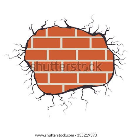 Vector Illustration Cracked Brick Wall Stock Vector 38061979 - Shutterstock