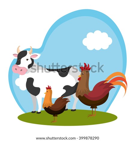 Cartoon Vectorial Illustration Hen Rooster Stock Vector 13713052 