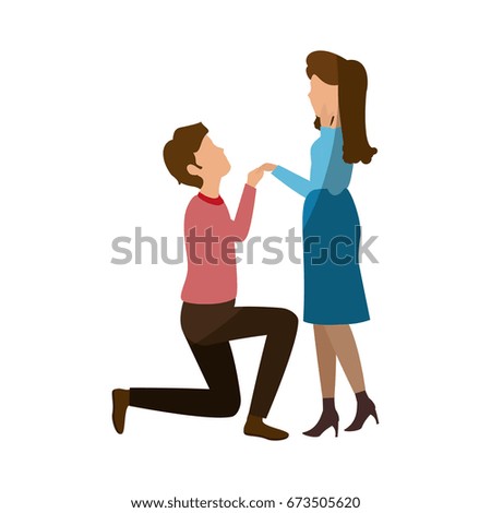 Young Man On Bended Knee Proposing Stock Vector 337615430 - Shutterstock