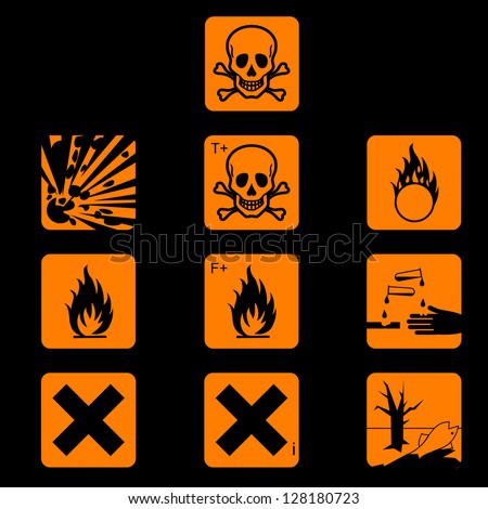 Set Chemicals Hazard Symbols Stock Illustration 128180723 - Shutterstock