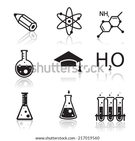 Colored Chemistry Icons Learning Web Applications Stock Illustration ...