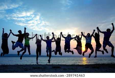 large group young people having fun stock photo edit now 289741463