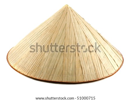 Asian conical hat isolated on white