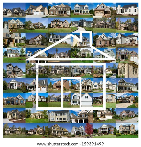 Photo Collage Multiple Suburban Homes House Stock Photo 159391499 ...