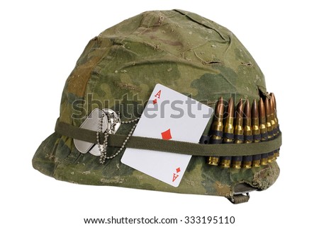 US Army Helmet Vietnam War Period Stock Photo (Royalty Free) 333195110