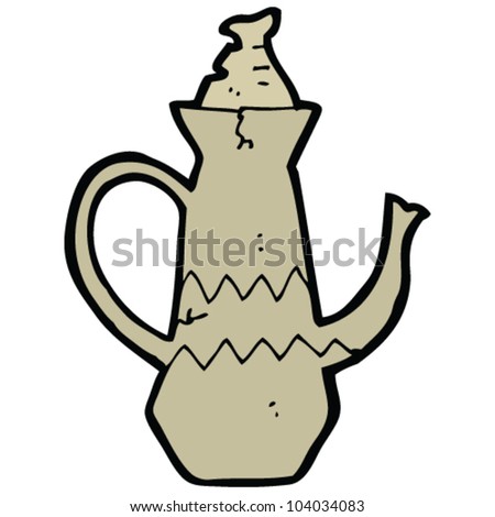 Cartoon Broken Old Coffee Pot Cartoon Broken Old Coffee Pot