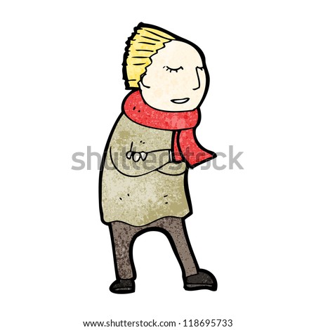 Cartoon Person Cold Weather เวกเตอร์สต็อก 118695733 - Shutterstock