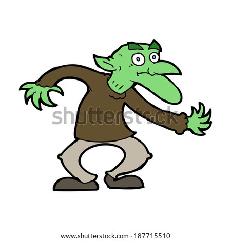 Hidden Green Goblin Hiding Hollow Log Stock Vector 344563469 - Shutterstock