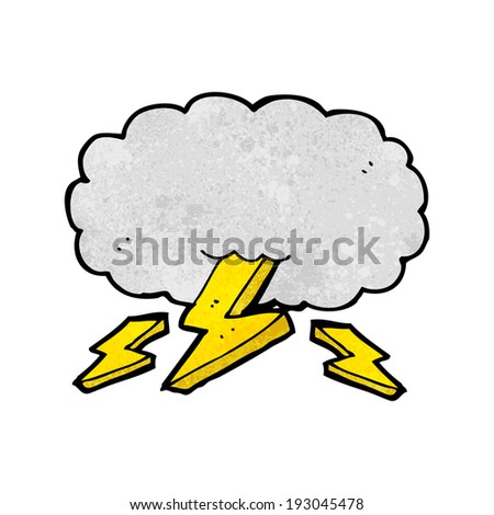 Thunderstorm Cloud Hand Drawn Vector Cartoon Stock Vector 386492359