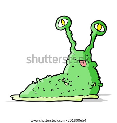 cartoon gross slug - stock vector