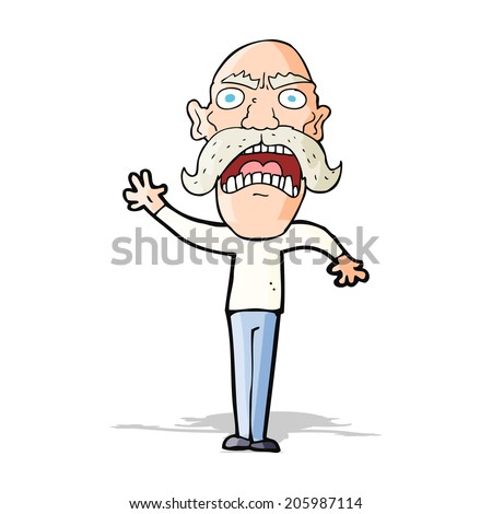 Cartoon Angry Old Man Stock Vector 173685581 - Shutterstock