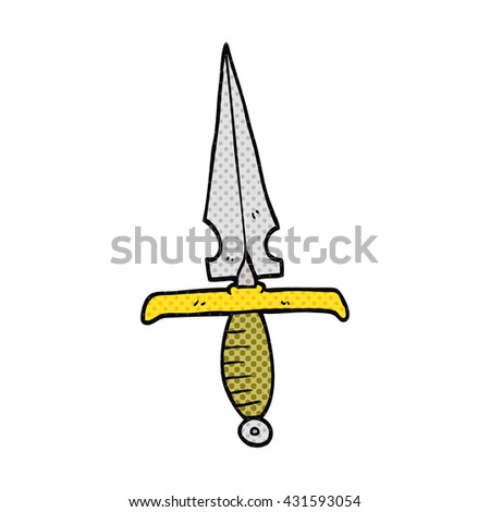 Freehand Textured Cartoon Dagger Stock Vector 424914556 - Shutterstock