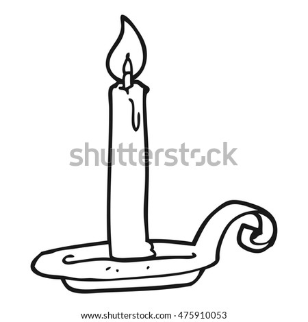 Freehand Drawn Black White Cartoon Candle Stock Illustration 475910053 ...