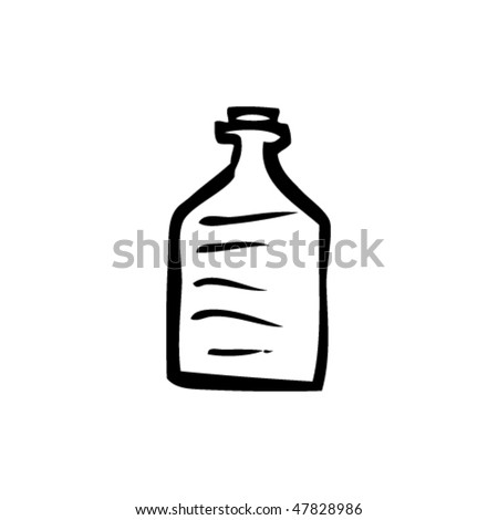 Vector Single Sketch Small Plastic Bottle Stock Vector 246513553 