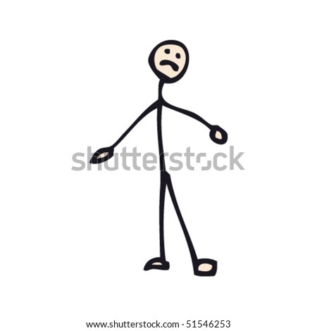 Quirky Drawing Sad Stick Man Stock Vector 51546253 - Shutterstock