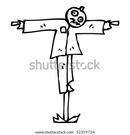 quirky drawing of a scarecrow