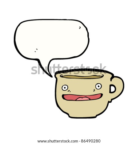 Happy Cartoon Cup Coffee Stock Vector 86490280 - Shutterstock