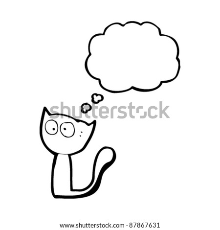 Cartoon Thinking Cat Stock Vector 82256077 - Shutterstock