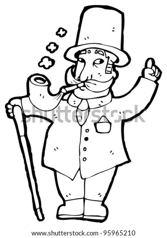 Cartoon Victorian Man Smoking Pipe Stock Illustration 95965210 ...