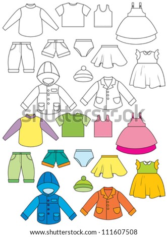Set Different Types Clothing Stock Illustration 71614639 - Shutterstock