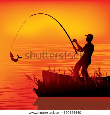 Fisherman silhouette Stock Photos, Images, & Pictures | Shutterstock