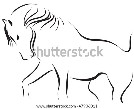 Horse Line Drawing Stock Images, Royalty-Free Images & Vectors