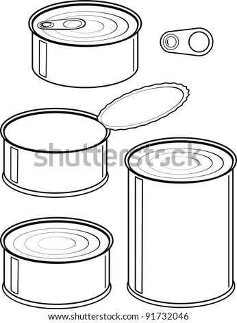 Vector Set Cans Canned Food Isolated Stock Vector 91732046 - Shutterstock