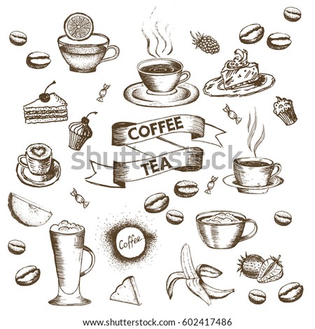 Cute Doodle Coffee Shop Icons Cute Doodle Coffee Shop Icons