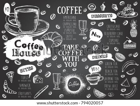coffee house menu restaurant cafe menu stock vector royalty free