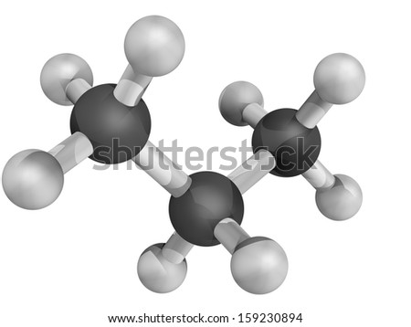 Propane Fuel Molecule Molecular Model Atoms Stock Illustration ...