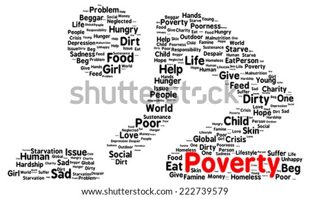 poverty word cloud shape concept shutterstock illustration logo preview