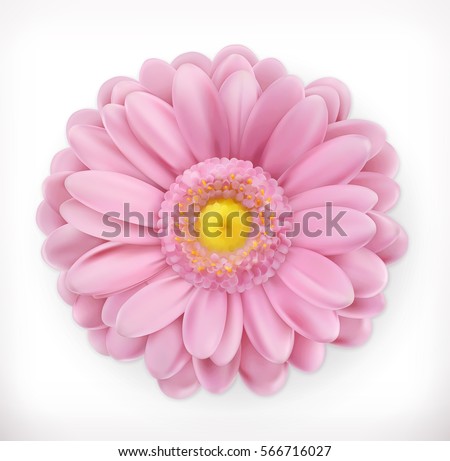 Spring pink flower 3d vector icon