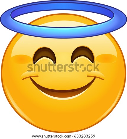 Smiling Face Angel Halo Emoji Emoticon Stock Vector 633283259 ...