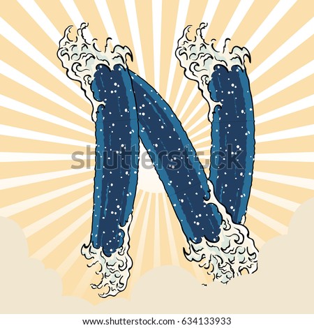 single letter n text sign japanese stock photo photo vector letter n art