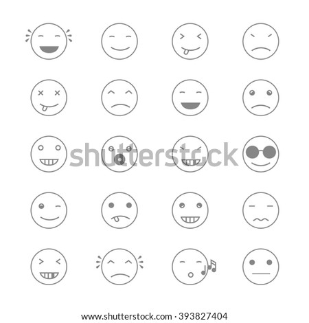 Vector Icons Smiley Faces Emotion Cartoon Stock Vector 403756483 