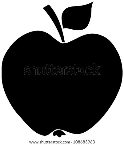 Apple Black Silhouette .Vector Illustration