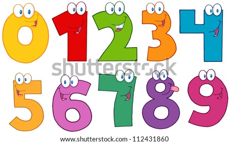 Funny Numbers Cartoon Mascot Characters Vector Stock Vector 112431863 ...