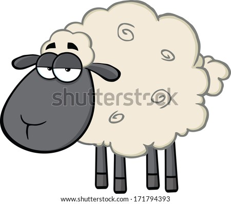 Cute Black Head Sheep Cartoon Mascot Stock Illustration 171794393 ...